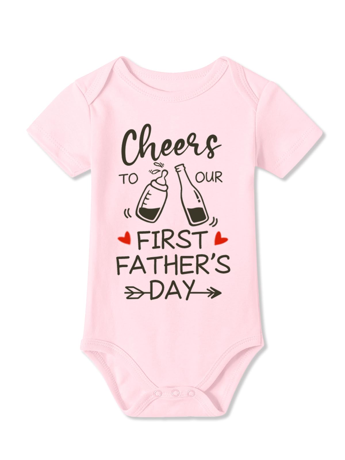 BesserBay Baby Happy Fathers Day Onesie Short Sleeves Our First Father's Day Together Bodysuit 0-12 Months