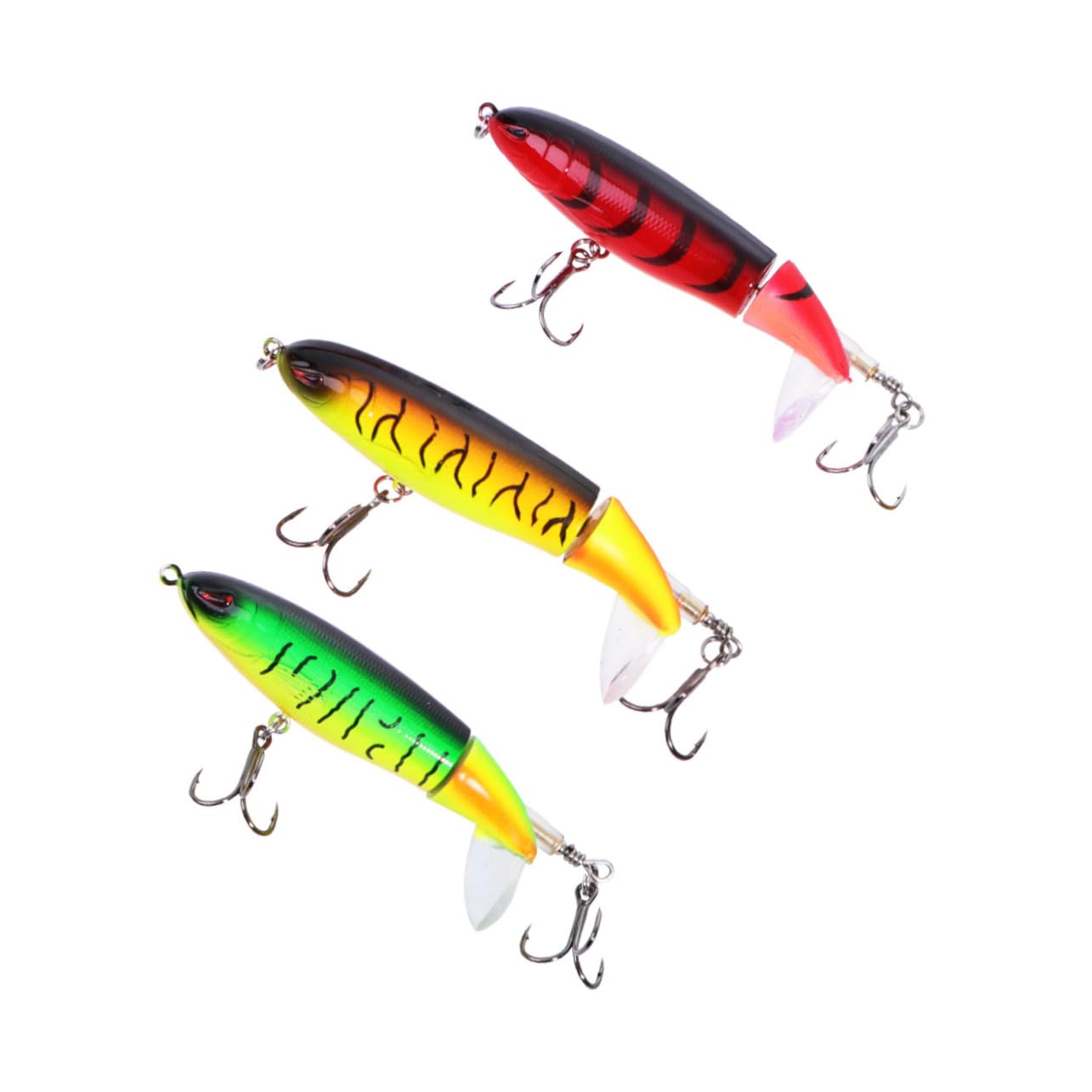 3 Set di Esche Bioniche Realistiche con Occhi 3D Esche da Nuoto in Plastica Eccellenti per Vari Tipi di Pesca Rosse 3 Pezzi*3