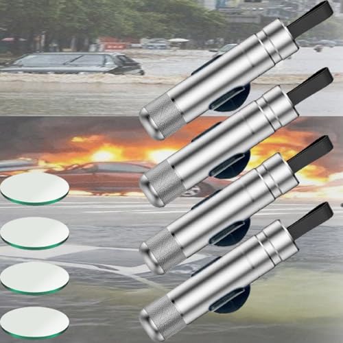 Beamlab Life Hammer, Emergency Escape Tool with Seatbelt Cutter & Window Breaker, Car Safety Hammer for Auto Rescue (4pcs-sliver)