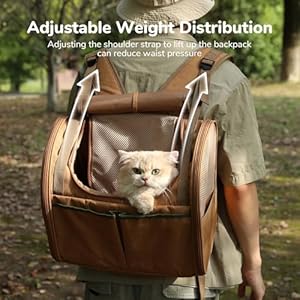 FUKUMARU-Cat-Backpack-Adjustable-Dog-Backpack-Carrier-with-4-Storage-Pockets-Under-20-Lbs-Soft-Sided-Small-Dog-Backpack-Carrier-for-Travel-Hiking-Camping-Outdoor-Brown - Cucciolini Doodles   FUKUMARU-Cat-Backpack-Adjustable-Dog-Backpack-Carrier-with-4-Storage-Pockets-Under-20-Lbs-Soft-Sided-Small-Dog-Backpack-Carrier-for-Travel-Hiking-Camping-Outdoor-Brown