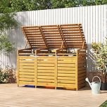 Warmiehomy 3 Wheelie Bin Storage 3 x 240L Bin Storage for Wheelie Bins, Wooden Triple Wheelie Bin Store Storage for 3 Bins, 1 CM Thick Wood Board, 198 x 86 x 122.5 CM, Yellow