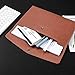VANRA 1 Piece PU Leather File Folders A4 Document Holder File Envelope Waterproof Portfolio Filing File Organizer for Letter Size with Snap Button Closure, Brown