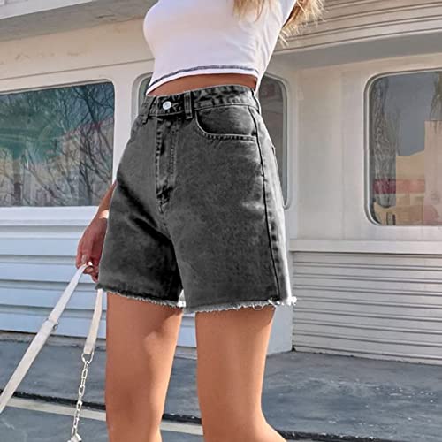 Short en jean taille élevée avec poches confort