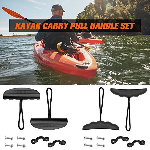 Alça de transporte, Andoer 2 unidades Kayak Carry Pull Handle with Cord Pad Eyes Screws for Canoe Bo