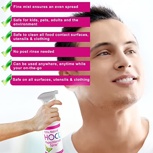 Think Smarter Products Hypochlorous Acid Spray | All-Purpose Cleaner, Surface Sanitizer, Produce Wash, Wound Cleanser | Hydration Spray - Natural, Biodegradable, No Alcohol, & Safe For Kids - 16 Oz #TOP6