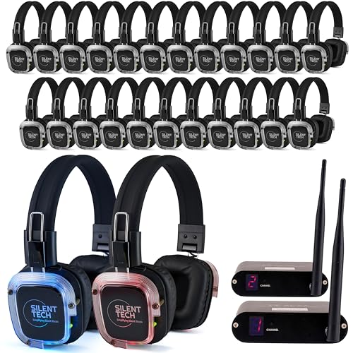 Silent Tech Silent Disco in a Box – 25 LED Wireless...