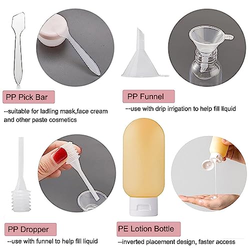 12 Pack Travel Bottles Set for Toiletries TSA Approved Travel Size Containers for Toiletries with Labels BPA Free Leakproof Squeezable Refillable Airplane Travel Accessories for Shampoo Conditioner4