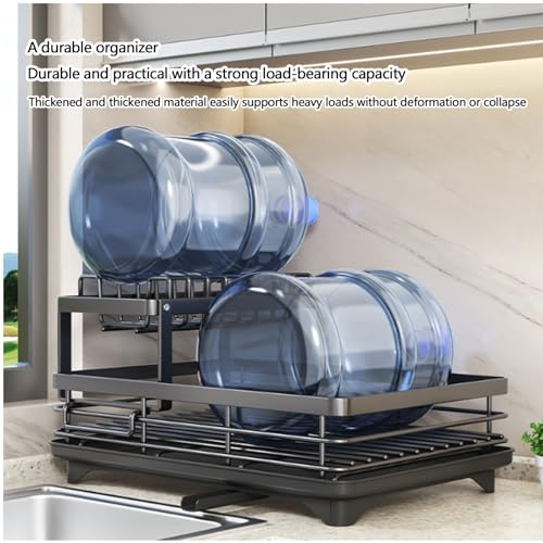 Escurreplatos Compacto - Escurreplatos con Tubo de Drenaje Giratorio para una organización eficiente de la Cocina y un Secado rápido, Ideal para Espacios pequeños