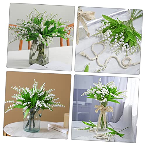 Yardenfun 12Pcs Plant Decor Faux Plant Decor Orchid Artificial Flowers Fake Lily Flower Flowers Artificial Wedding Faux Flower Plastic Flower Bouquet Flower Arrangement Silk Cloth Bellflower #TOP6