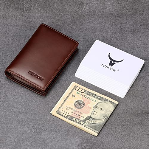 Image of HISCOW Business Card Holder with Large Compartment - Full Grain Leather