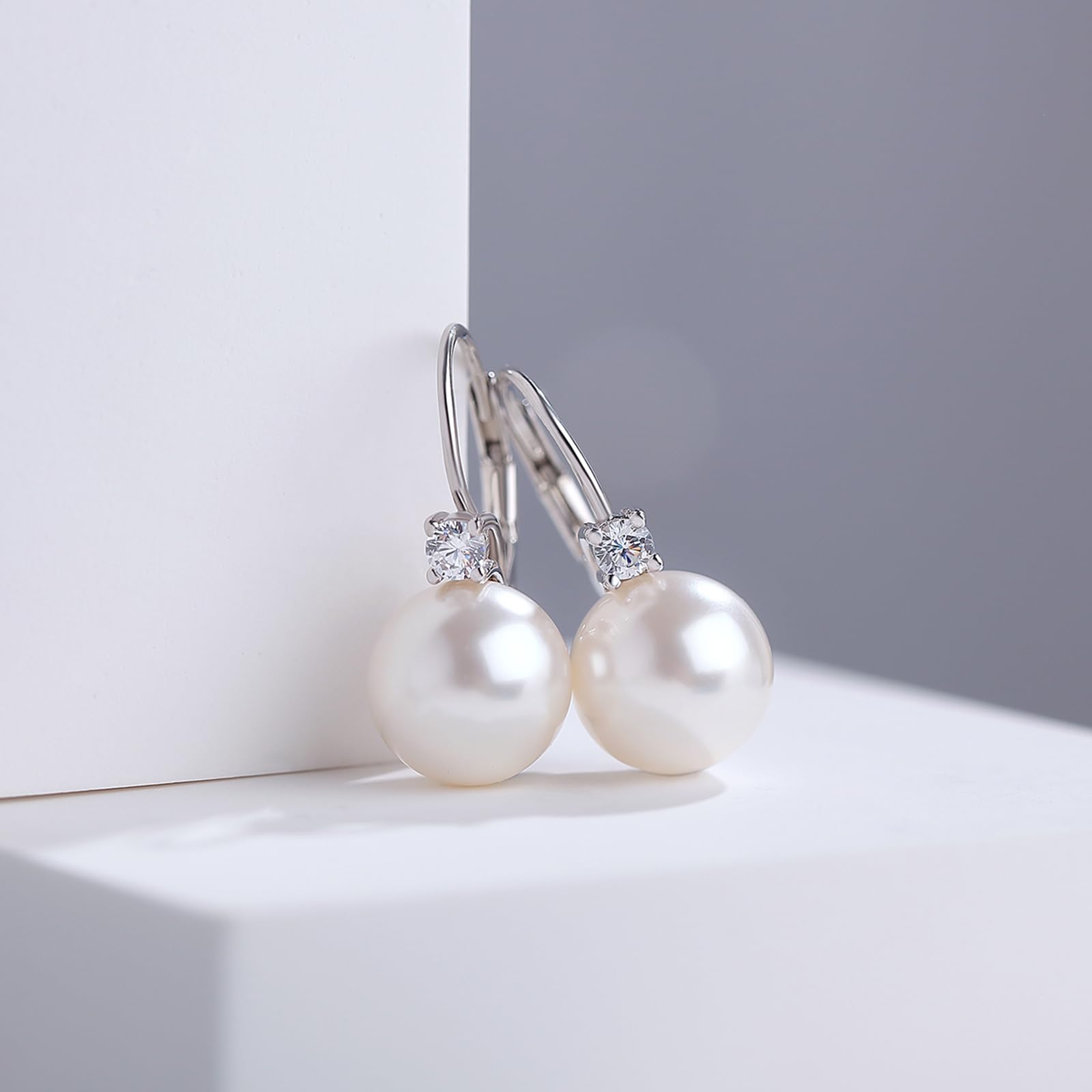 Orecchini Perle Argento Sterling 925 Orecchini Perle per Donna Perla Gioielli Regali Perla 8-10 mm