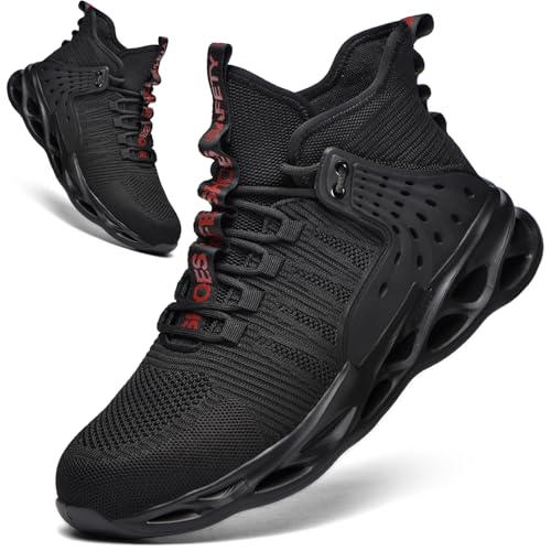 Steel Toe Shoes for Men Women Lightweight Steel Toe Sneakers Mid Cut Indestructible Work Boots Construction Safety Shoes