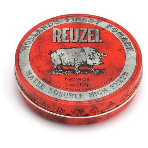 REUZEL Red Pomade, High Sheen, Water Soluble, 4 oz. Cover
