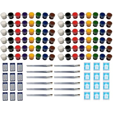 48 Pcs Kids & Adults Art Painting Kit - Acrylic Paint Strips - 8 Colors, 2 Brushes, Apron, Mixing Guide Art Supplies for Activities, Crafts, Party Favors, Holiday Gifts - 12 Pack in ComboCreations Box Cover