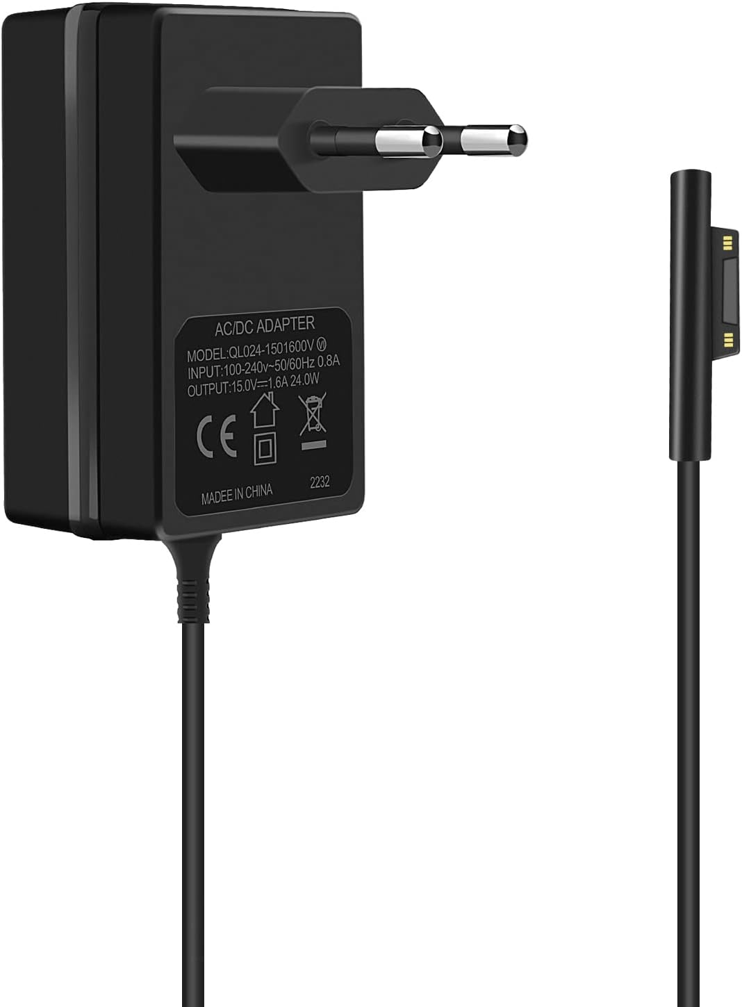 Nizirioo Chargeur Microsoft Surface Go : chargeur adaptateur secteur Surface Go 24 W 15 V 1,6 A