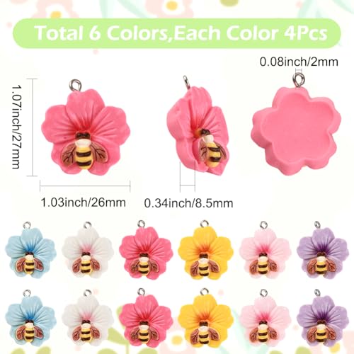 Pendentifs pour fabrication de bijoux abeille et fleur de cerisier en boîte - 3