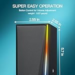 Computer Speakers, Desktop Speakers with Various Colorful LED, Gaming Speakers with Volume Control,for PC, AC Adapter Powered and 3.5mm AUX-in Computer Speakers - Image 3