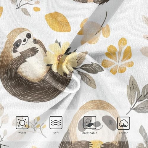 Wusikd Sloth Flowers Girls' Underwear Cotton Leaves Girls Briefs Soft Toddler Underwear 2T3