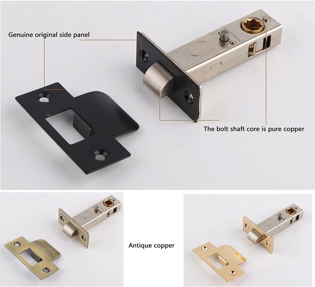 Matte Black Passage Door Knob Ball - Keyless Non-Locking Round Handle for Hall Closet with Deadbolt and Lever(ModelA)