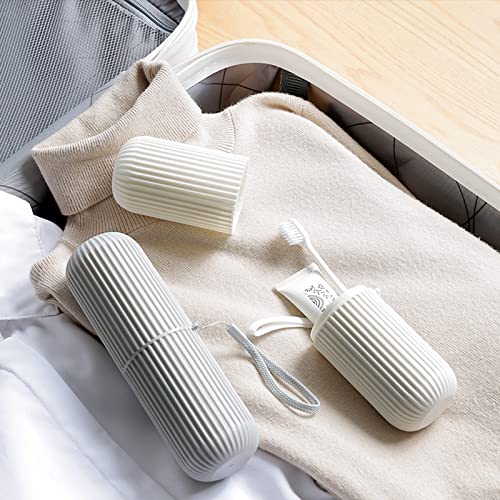 Toothbrush Cup Portable Toothbrush Holder Multifunction Travel Cup Organizer Toothbrush Case And Carrier For Bathroom School Business Trip 2Pack #TOP3