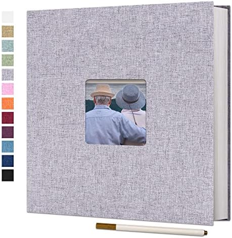 Vienrose Large Photo Album Self Adhesive for 4x6 8x10 10x12 Pictures Scrapbook Album DIY 40 Blank Pages with A Metallic Pen