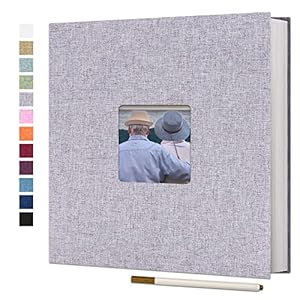 Vienrose Large Photo Album Self Adhesive for 4×6 8×10 Pictures Scrapbook Album DIY 40 Blank Pages with A Metallic Pen
