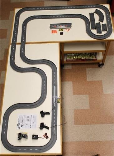 1993 UNUSED TYCO TCR Slotless Slot Car Total Control RACE TRACK SET 34ft + 6 Vehicles!