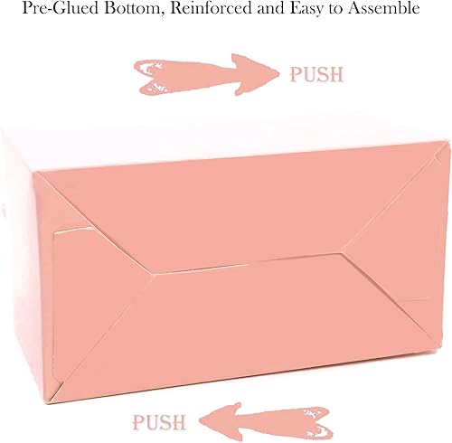 Miniatura 6 de Oletx 50 cajas de regalo rosadas a dos aguas, caja pequeña de regalo de fiesta de 5.9 pulgadas, caja de golosinas, caja de dulces para el día de San