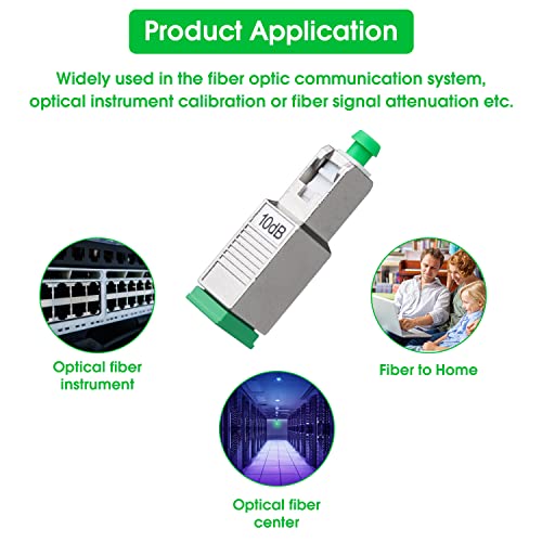 Duogalia 5 Pack Sc/Apc Fiber Optic Attenuator 10Db, Fixed Single Mode Fiber Optic Attenuator, Sc-Apc Male To Female #TOP4