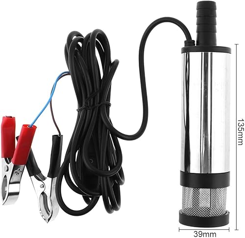 Miniatura 2 de Bomba diésel eléctrica sumergible, 12 V, 1.5 in, plateado, portátil, aleación de aluminio, bomba sumergible eléctrica para coche, bomba sumergible