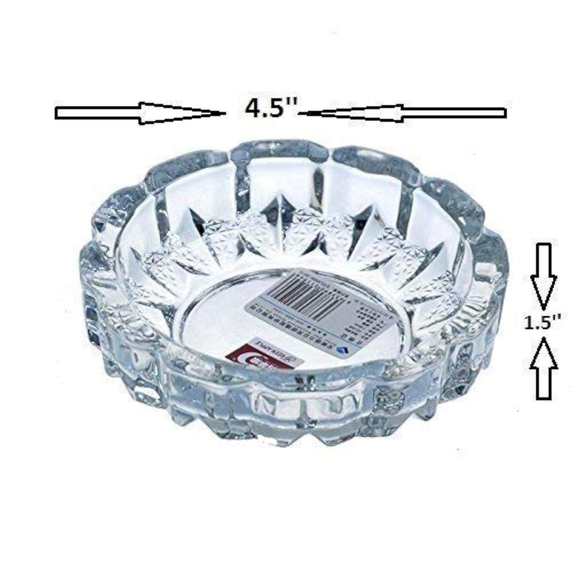 Heritage Hub Crystal Clear Glass Ashtray