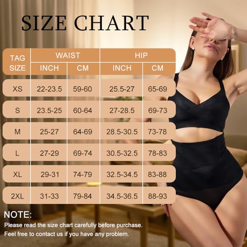 Image of 2 PCS Thong Shapewear with Tummy Control for Women, High Waisted Body Shaper Underwear Seamless Shapewear Black