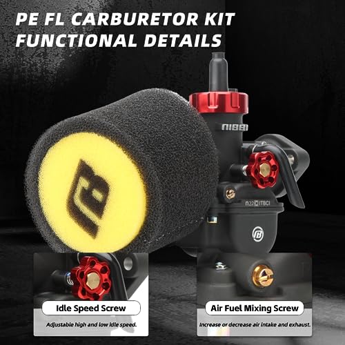 Image of NIBBI PE22 carburetor Kit, 22mm Carburetor Kit with Carb Jets - Fit for 110cc 125cc 130cc Dirt Bike Pit Bike Apollo TaoTao Lifan Kayo SSR