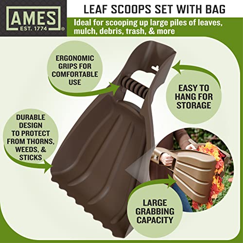 Set recogedor de hojas AMES con bolsa plegable para jardín miniatura 4