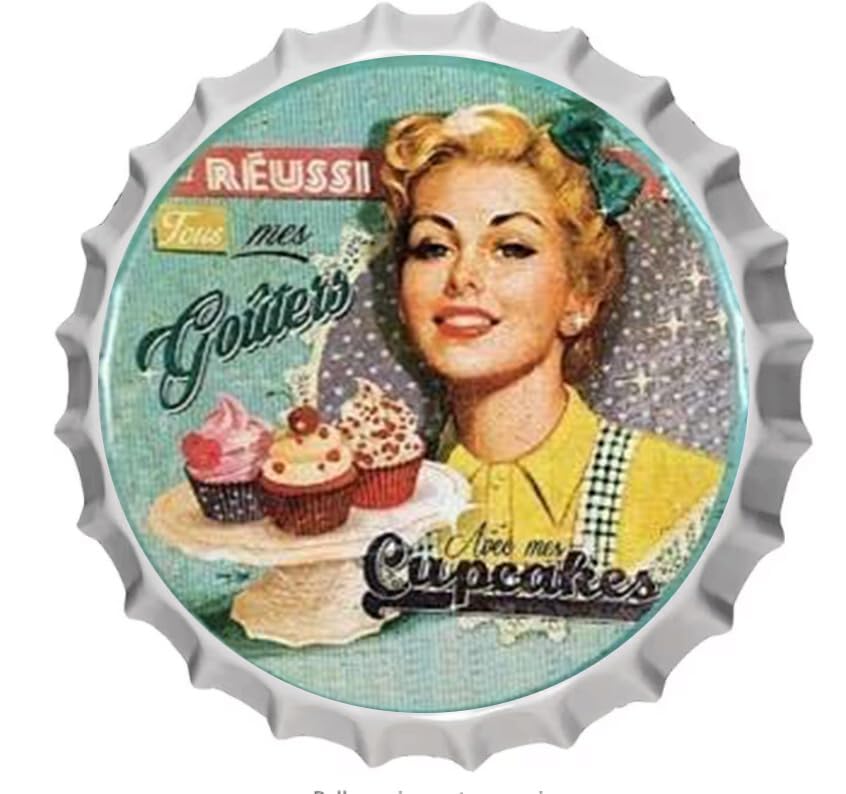 Plaque métal vintage Cupcakes déco bistrot pour embellir votre cuisine et café
