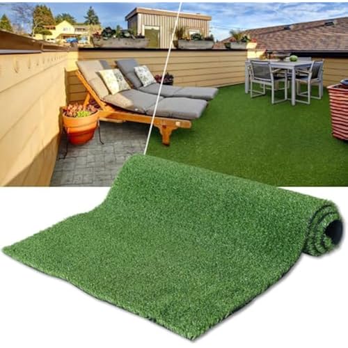 Artificial Turf Grass Outdoor Rug for Dogs, Patio with Drainage, 5x10 ft