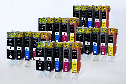 PGI-525 CLI-526 Printing Saver 25 Cartouches d'encre compatibles pour Canon Pixma IP4820 IP4840 IP4850 IP4950 MG5120 MG5140 MG5150 MG5220 MG5240 MG5250 MG6120 MG6150 MG8120 MG8150 IX6520 IX6550 MX885