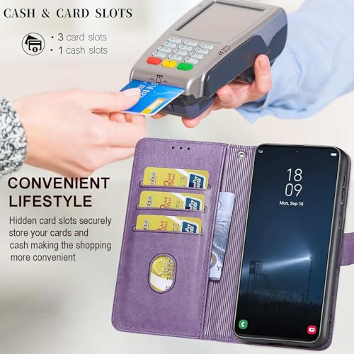 Étui en cuir synthétique iPhone 13 Pro chic avec fentes cartes