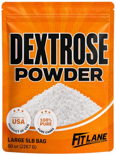 Bulk Dextrose Powder 5 lbs - Pure Carbs Unflavored - Good Source of Glucose and Carbohydrates - Food Grade Sugar for Brewing and Sausage Making - Pre Workout Ingredient
