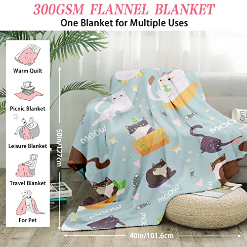 Udten Cat Lover Gifts For Women Cute Cat Blanket Cat Gifts For Women Girls, Cat Throw Blanket Cat Mom Gifts For Women Birthday Mother's Day Children's Day Gifts,50"X40" #TOP1