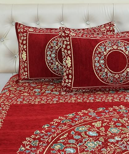 Image of Luxury Velvet Bedsheet - King Size Luxury Bed Sheet - Ultra Soft, Cozy & Warm Bedding for Bedroom - Hypoallergenic & Elegant Velvet Texture (Black Berry 01 MEHROON, Velvet Bedsheet)