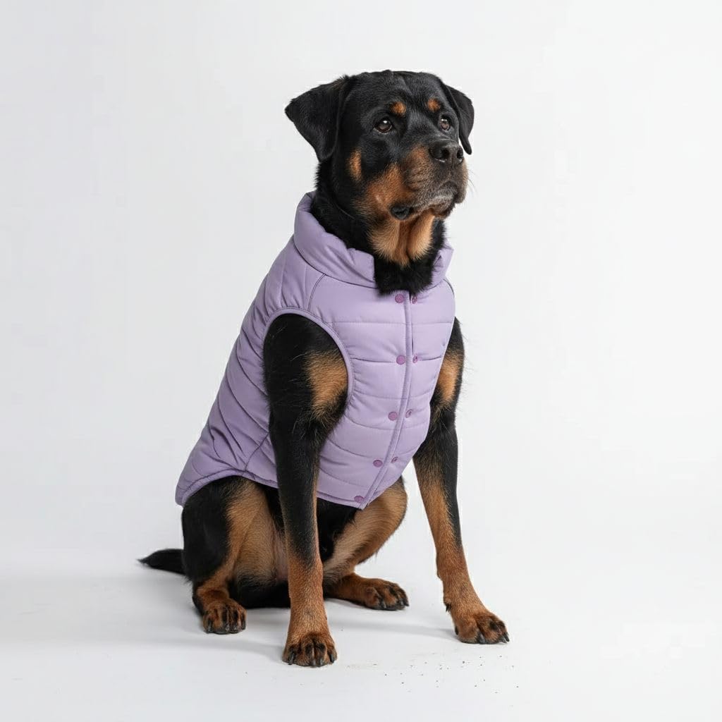 Spark Paws Dog Winter Jacket, Water-Resistant Coat, Warm Reflective Windproof Fleece-Interior, for Medium and Large Dogs - Lilac - 4XL