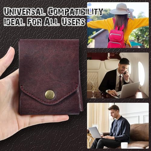 Vintage Handmade Leather Wallet, Multifunctional Compact Wallet for Men, Slim Minimalist Wallets, Built-In Pen Slot, Holds 4-12 Cards + Cash, for Daily Commuting, Business, Travel (1PC)4
