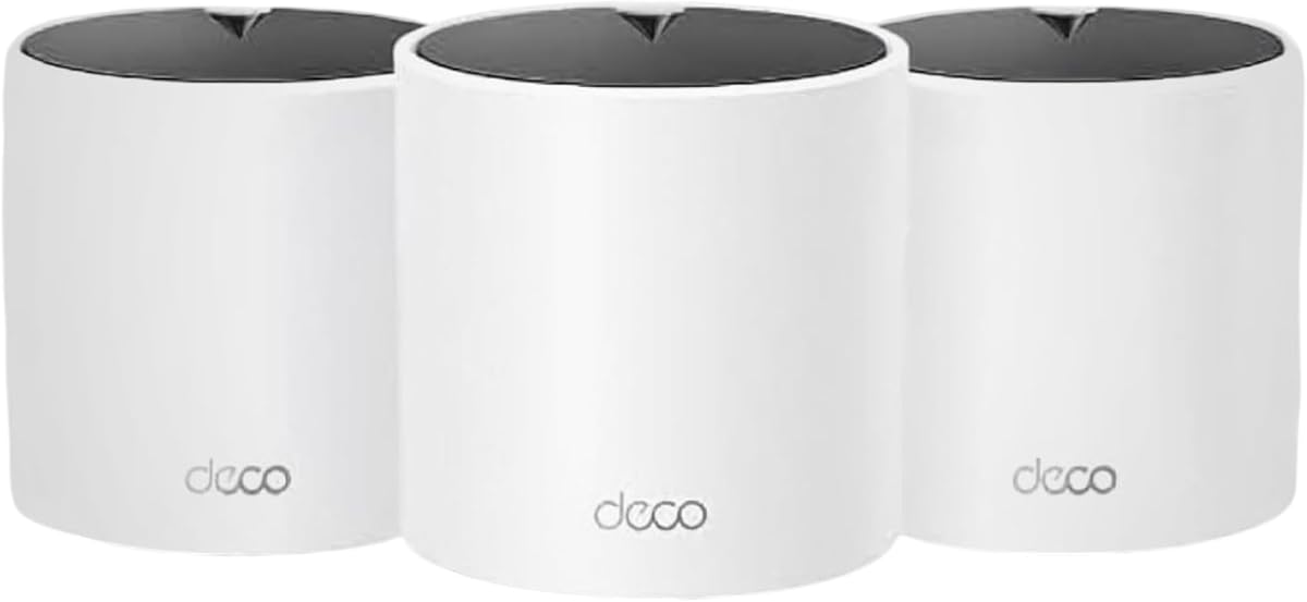 Deco X15 Sistema Wi-Fi en malla AX1500 WiFi 6 de doble banda | Reemplaza enrutadores y extensores | Cubre hasta 5,600 pies cuadrados. | 2 puertos Gigabit por unidad, admite backhaul Ethernet, paquete de 3