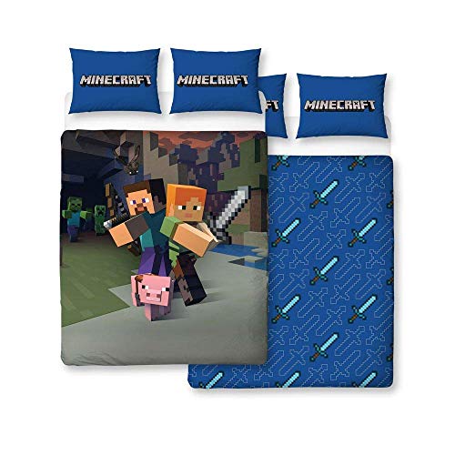 Minecraft 'Good Guys' Double Duvet Set - Large Print Design