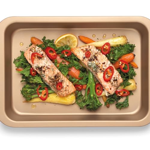 Russell Hobbs RH01689GEU7 Opulence 36 cm Carbon Steel Roaster, Non-Stick Surface, Easy Clean, Stylish Design, Gold