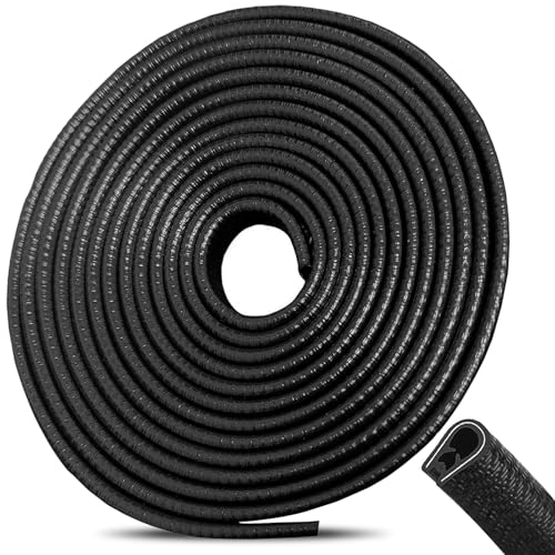KENPOJO 10M Protection Portiere Voiture Bord, Anti-Fuite Joint de Porte Voiture en Caoutchouc en Forme de U, Plage de Serrage 1-2MM Protection Porte de Voiture...