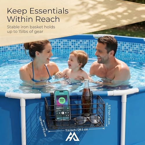Toldo para piscina con canasta metálica y protección UV miniatura 2