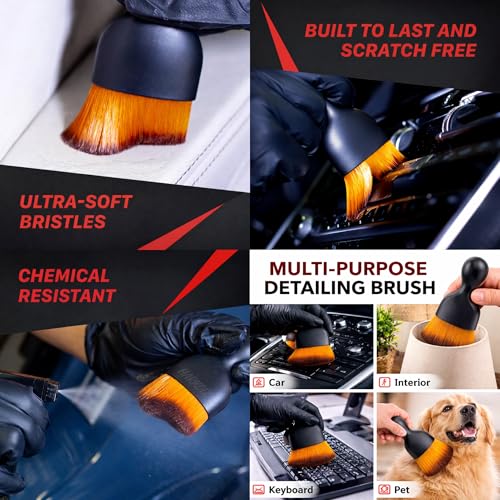 Image of 7 Pcs Car Cleaning Kit Combo Car Cleaner | Complete Car Interior Cleaning Kit | Car Duster, Detailing Brush, Anti Fog Spray & Microfiber Cloth | Car Accessories Set (Multicolour)