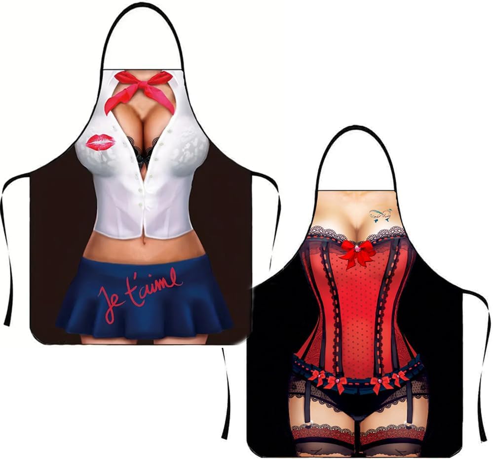 CHAKANLX Cute Funny Women Kitchen Cooking Adult Chef BBQ Apron - Party Pretend Costume